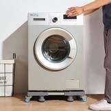 NIUXX Wasmachinebasis met 4 Wielen, wasmachine onderstel verstelbaar, basis voor wasmachine, max. 350 kg, verstelbare breedte 42-66 cm, hoogte 10-13 cm wasmachine voeten