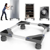 NIUXX Wasmachinebasis met 4 Wielen, wasmachine onderstel verstelbaar, basis voor wasmachine, max. 350 kg, verstelbare breedte 42-66 cm, hoogte 10-13 cm wasmachine voeten