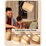 EDISHINE Vloerlamp Woonkamer, Booglamp met Verstelbare Linnen Lampenkap, Leeslamp met E27 LED Lamp en Voetschakelaar, 160 cm Vloerlamp voor Slaapkamer, Onderliggenderkamer, Kantoor