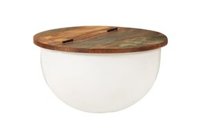 vidaXL Salontafel 50x27 cm Gerecycled Hout Wit - 41% Korting