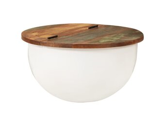 vidaXL Salontafel 50x27 cm massief gerecycled hout wit
