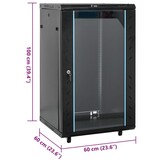 vidaXL Netwerkkast met draaiwieltjes 18U 19" IP20 60x60x100 cm