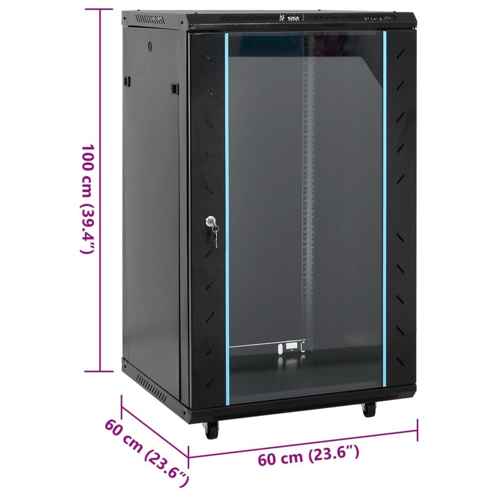 vidaXL Netwerkkast met draaiwieltjes 18U 19" IP20 60x60x100 cm