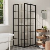 Douchecabine 80x70x180 cm ESG met Zwarte Rasterprint - 62% Korting