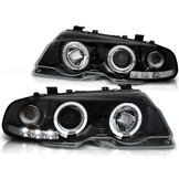 Koplampen BMW E46 04 Coupé/Cabrio Dubbele Halo Velgen Zwart (55% Korting)