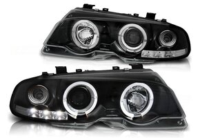 Koplampen BMW E46 04 Coupé/Cabrio Dubbele Halo Velgen Zwart (55% Korting)