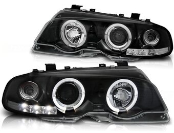 Koplampen BMW E46 04 Coupé/Cabrio Dubbele Halo Velgen Zwart (55% Korting)