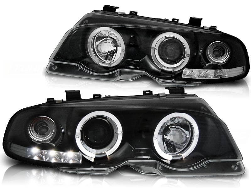 Koplampen BMW E46 04 Coupé/Cabrio Dubbele Halo Velgen Zwart (55% Korting)