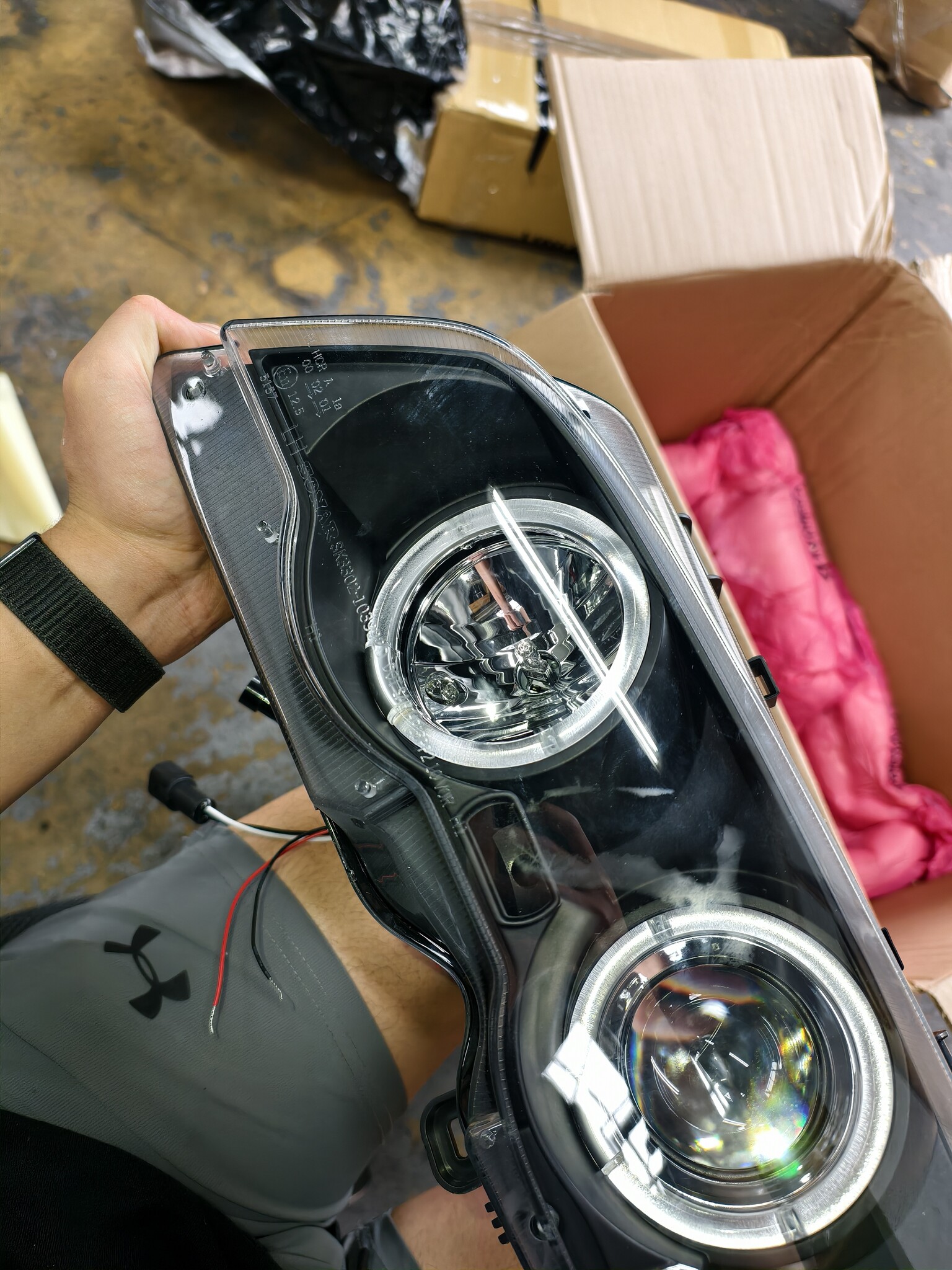Koplampen BMW E46 04 Coupé/Cabrio Dubbele Halo Velgen Zwart (55% Korting)