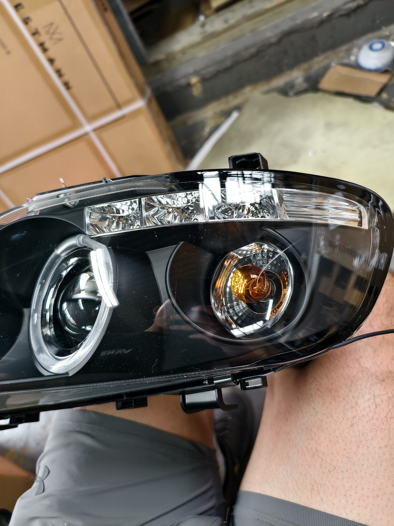 Koplampen BMW E46 04 Coupé/Cabrio Dubbele Halo Velgen Zwart (55% Korting)