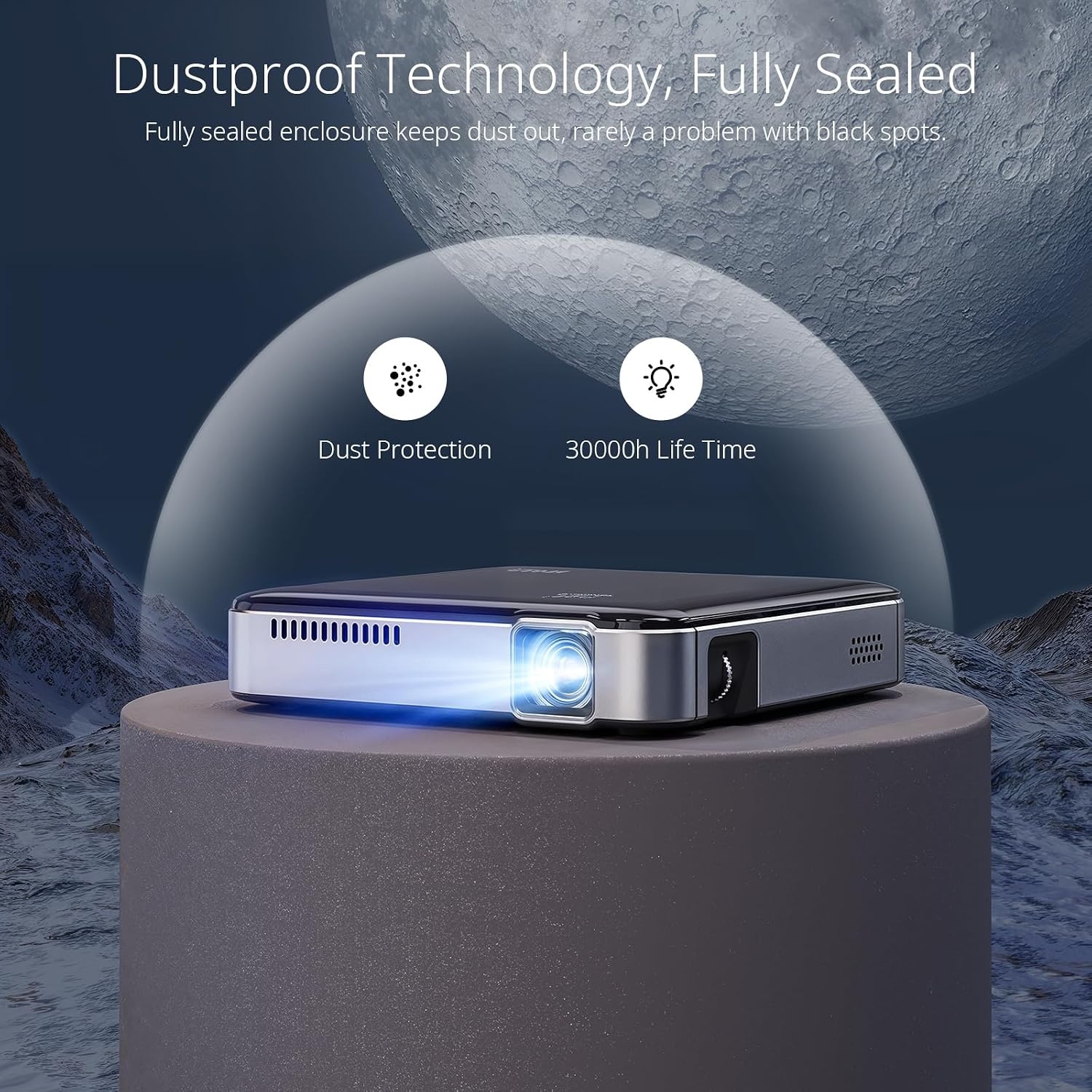 YOTON Y200 Mini DLP Projector - Draagbare Beamer met Accu - Wit