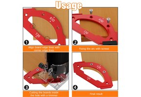 Freessjabloon 3-in-1 Aluminium R- en T-hoeken - 73% Korting