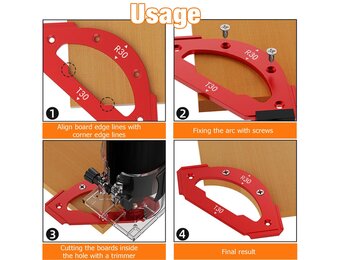 Freessjabloon 3-in-1 Aluminium R- en T-hoeken - 73% Korting