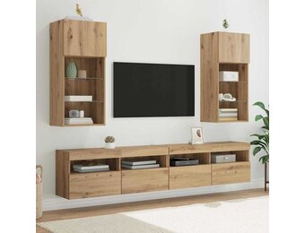 Wand TV-kast set Artisan Eiken 2 stuks - 54% Korting