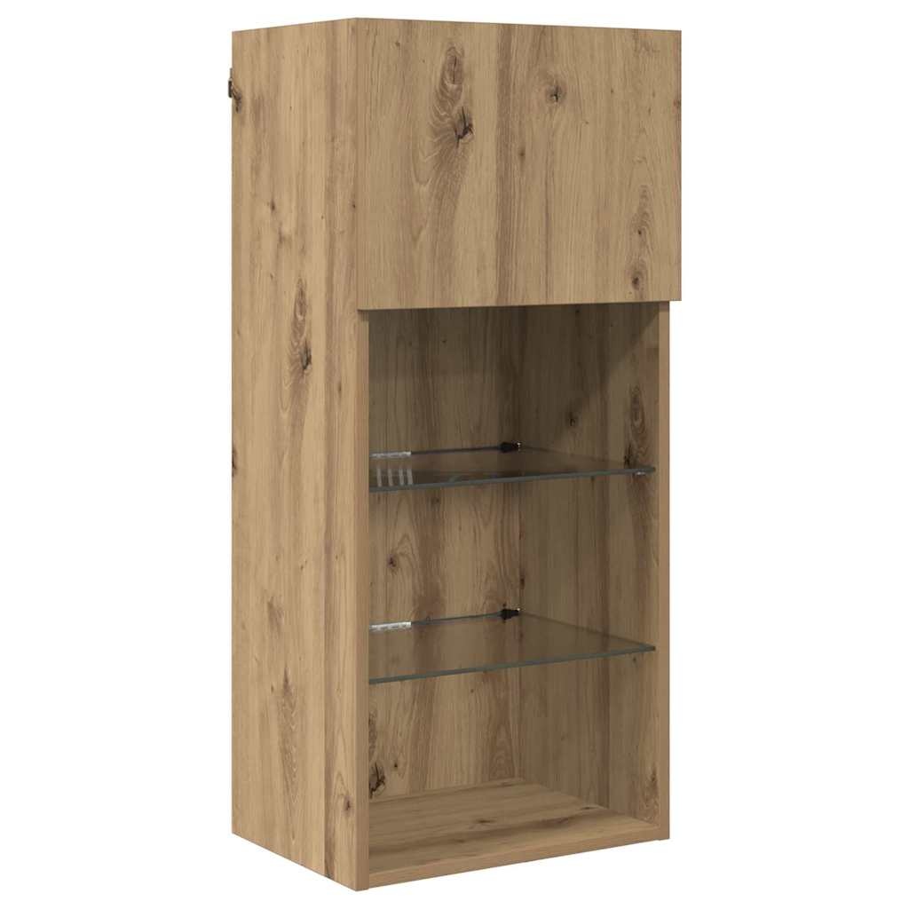 Wand TV-kast set Artisan Eiken 2 stuks - 54% Korting