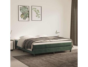 vidaXL Pocketveringmatras medium 180x200x20 cm fluweel donkergroen