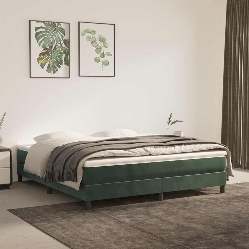 vidaXL Pocketveringmatras medium 180x200x20 cm fluweel donkergroen