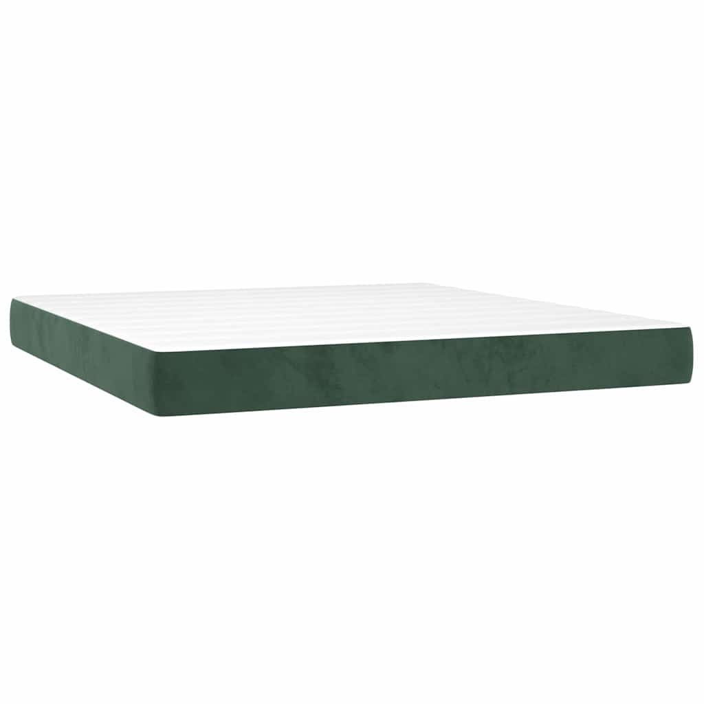 vidaXL Pocketveringmatras medium 180x200x20 cm fluweel donkergroen
