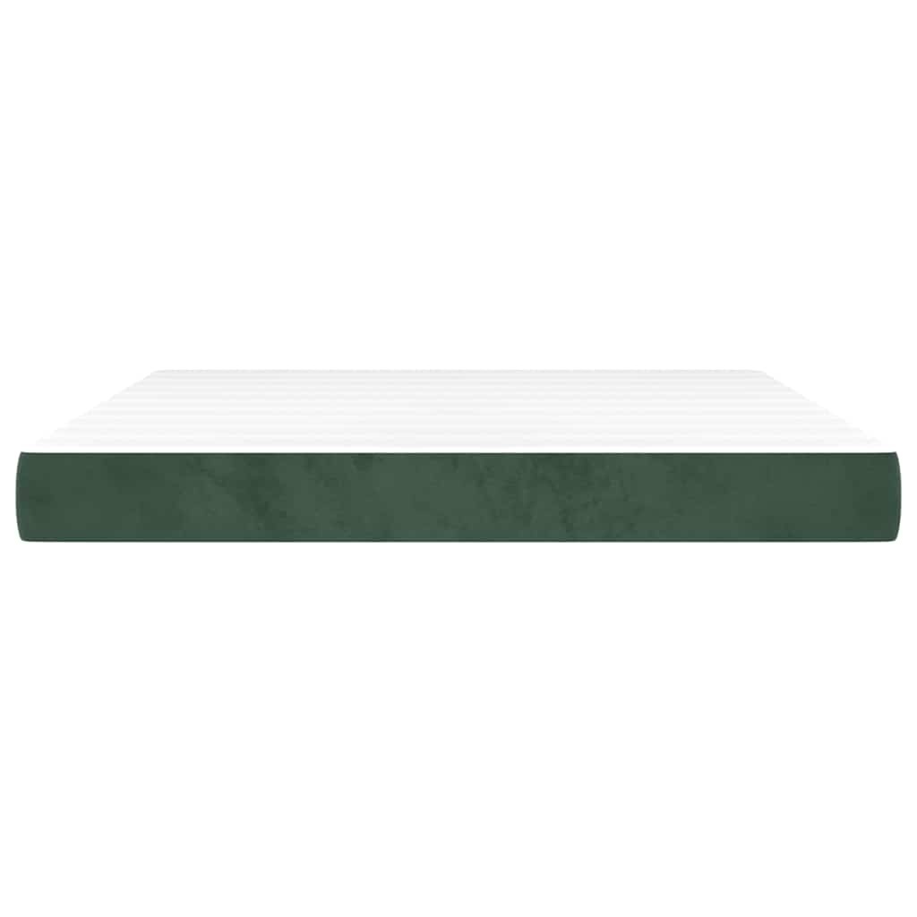 vidaXL Pocketveringmatras medium 180x200x20 cm fluweel donkergroen