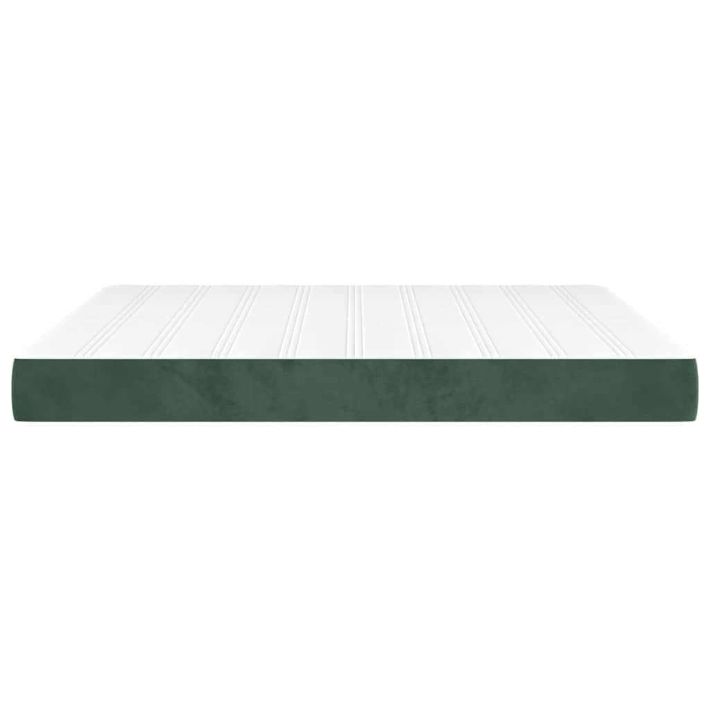 vidaXL Pocketveringmatras medium 180x200x20 cm fluweel donkergroen