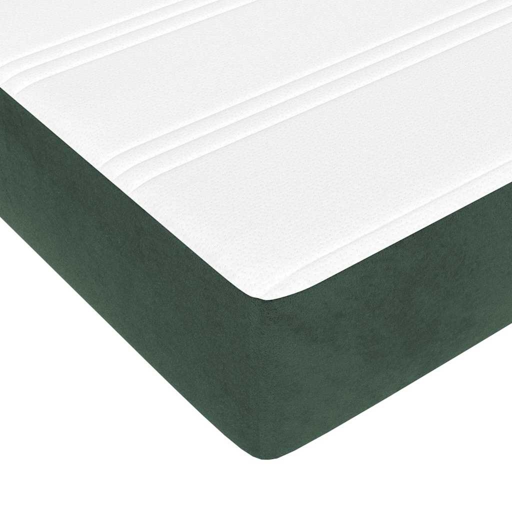 vidaXL Pocketveringmatras medium 180x200x20 cm fluweel donkergroen