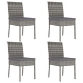 vidaXL Tuinstoelen 4 st poly rattan grijs