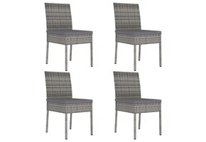 4x VidaXL Tuinstoelen Poly Rattan Grijs, 59% Korting