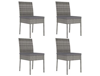 vidaXL Tuinstoelen 4 st poly rattan grijs