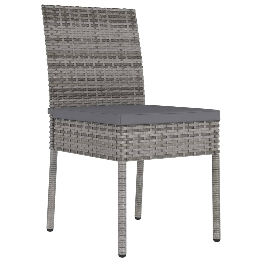 vidaXL Tuinstoelen 4 st poly rattan grijs