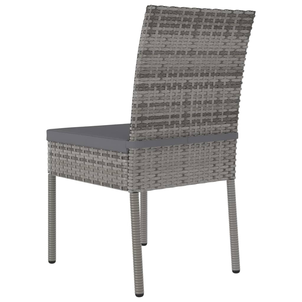 vidaXL Tuinstoelen 4 st poly rattan grijs