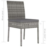 vidaXL Tuinstoelen 4 st poly rattan grijs