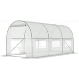 Tuinkas 4,5x2x2 meter wit - met 6 klamboe ramen - 9m2
