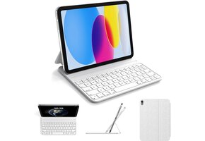 iPad 10e Gen Toetsenbord Hoes (2022) 10,9" Wit - 34% Korting