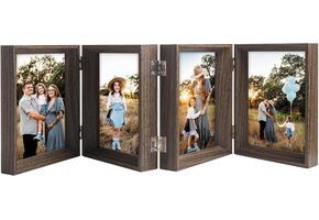 Houten Fotolijst Drievoudig Bruin 5x7 inch - 32% Korting