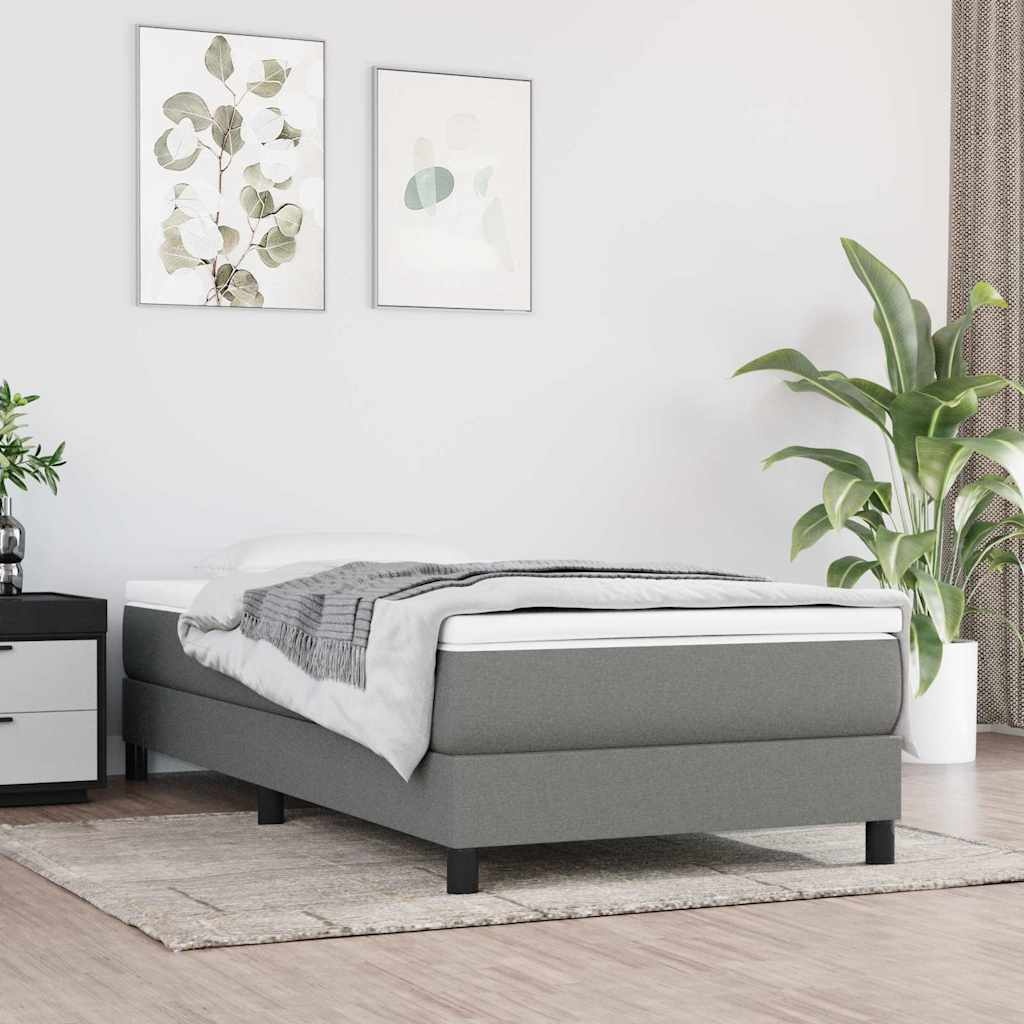 vidaXL Pocketveringmatras medium 100x200x20 cm stof donkergrijs