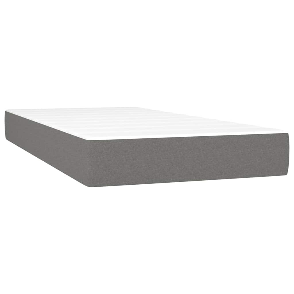 vidaXL Pocketveringmatras medium 100x200x20 cm stof donkergrijs