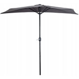 Balkonparasol - halve parasol - met zwengel - 240 cm - grijs