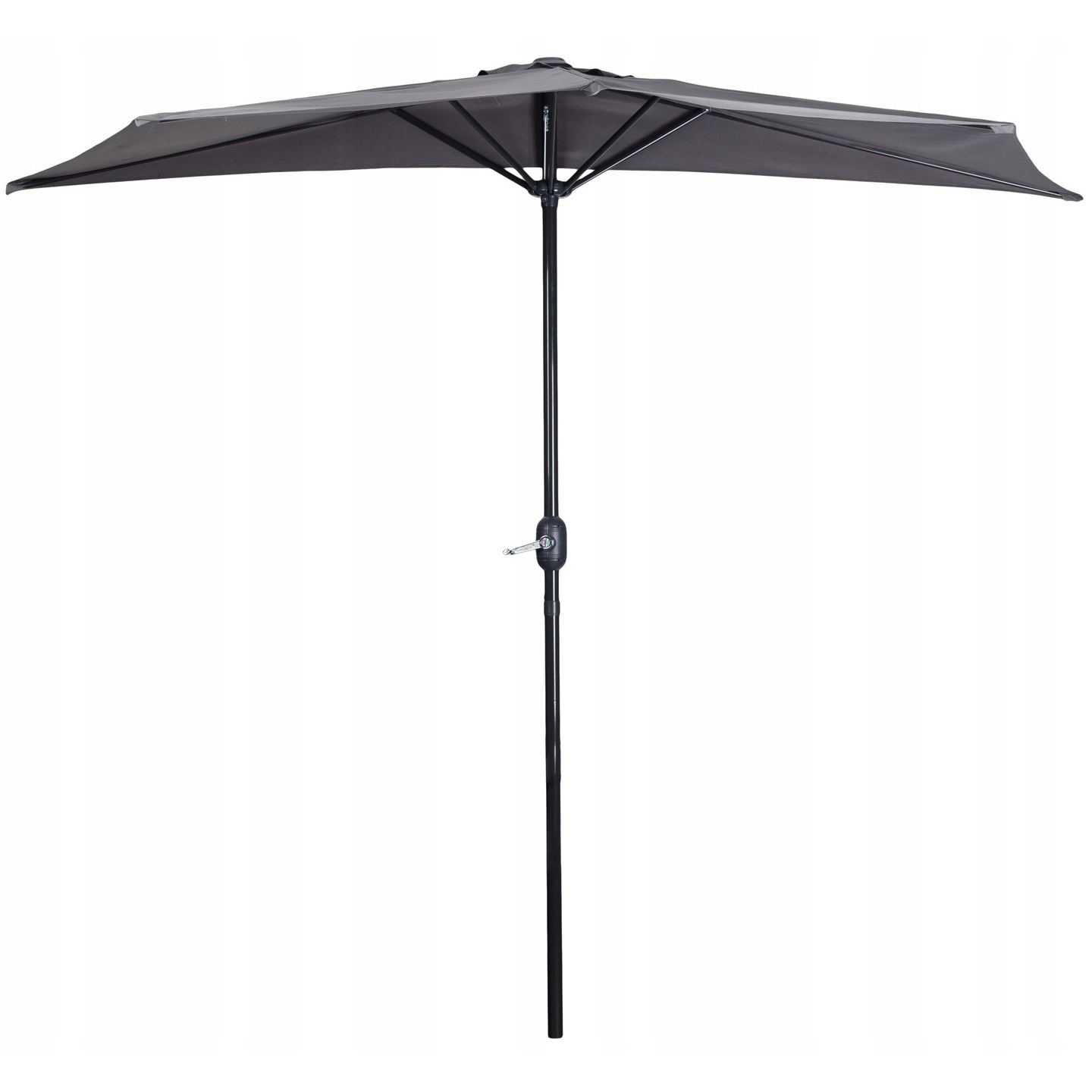 Balkonparasol - halve parasol - met zwengel - 240 cm - grijs