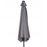 Balkonparasol - halve parasol - met zwengel - 240 cm - grijs