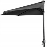 Balkonparasol - halve parasol - met zwengel - 240 cm - grijs