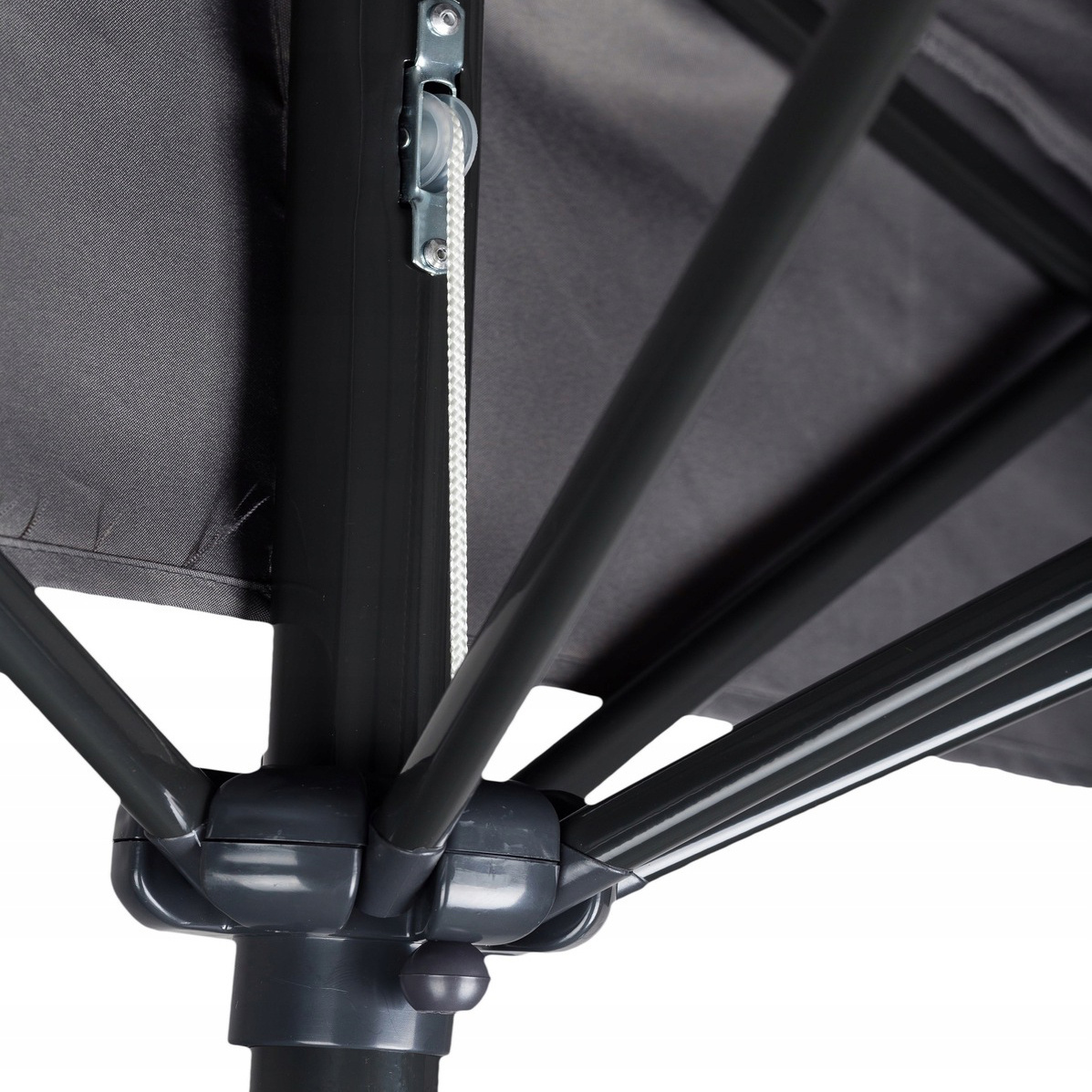 Balkonparasol - halve parasol - met zwengel - 240 cm - grijs