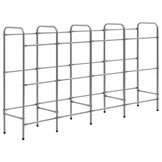 vidaXL Opbergrek voor 12 kratten 190x33x116 cm staal zilverkleurig