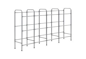 vidaXL Opbergrek voor 12 kratten - 190x33x116 cm staal zilverkleurig - 34% Korting
