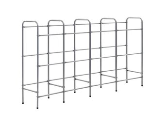 vidaXL Opbergrek voor 12 kratten 190x33x116 cm staal zilverkleurig