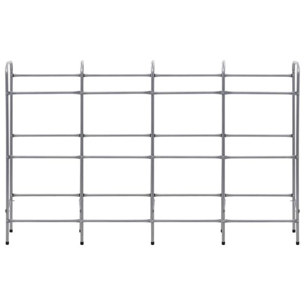 vidaXL Opbergrek voor 12 kratten 190x33x116 cm staal zilverkleurig