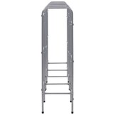 vidaXL Opbergrek voor 12 kratten 190x33x116 cm staal zilverkleurig