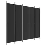 vidaXL Kamerscherm met 5 panelen 250x220 cm stof zwart