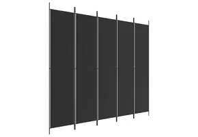 vidaXL Kamerscherm Zwart 5 Panelen 250x220 cm - 34% Korting