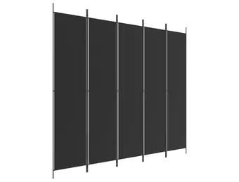vidaXL Kamerscherm met 5 panelen 250x220 cm stof zwart
