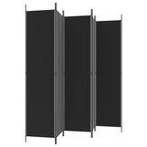 vidaXL Kamerscherm met 5 panelen 250x220 cm stof zwart